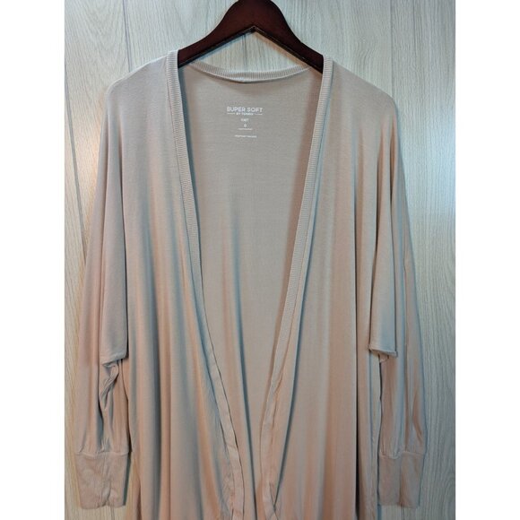 Torrid Super Soft Long Sleeve Open Front Knit Cardigan Size 0X Beige Tan - Picture 2 of 7